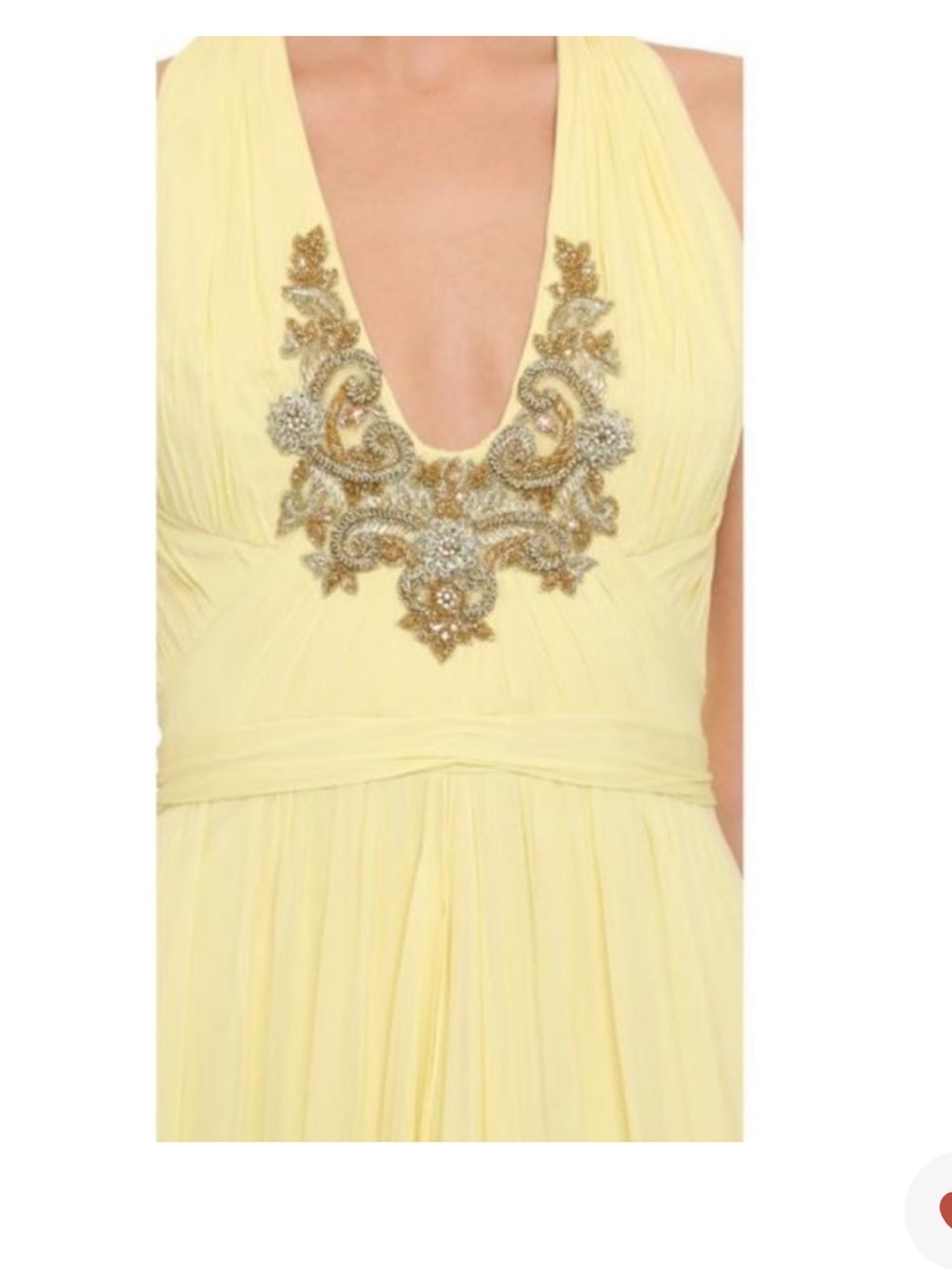 Marchesa Notte Halter Dress in Yellow